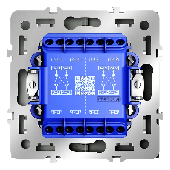 перекрёстный переключатель двухклавишный Voltum S70 Титан VLS020506