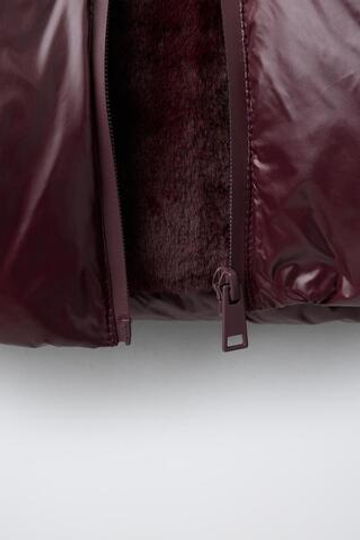 ZARA ПУХОВИК 50% ПУХА И 50% ПЕРА WATER REPELLENT WIND RESISTANT THERMAL INSULATION, БУРГУНДИ