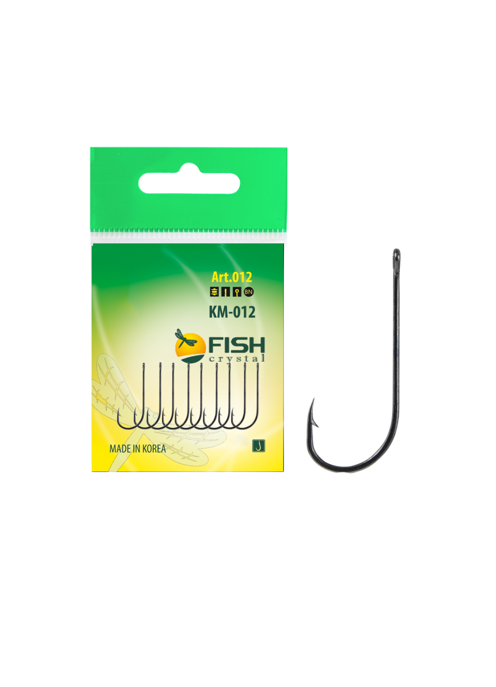 Крючок рыболовный Fish Crystal KM012 с ушком №6 (5 упаковок)