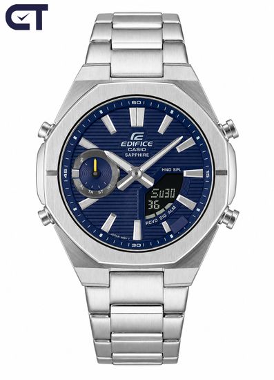 CASIO ECB-S10D-2ADF мужские часы — тонкий корпус, сапфировое стекло и Bluetooth