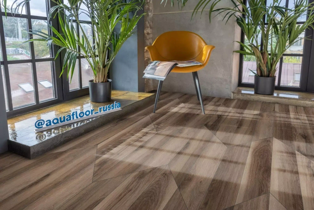 Кварцвиниловая плитка Aquafloor Parquet Chevron Glue AF2558PGCh