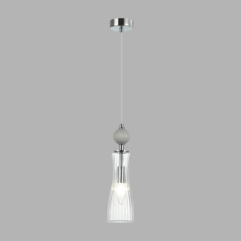 8269/1A NEOCLASSI LN26 160 хром/серый/прозрачный, металл/керамика/стекло Подвес Е14 1*40W 220V EMILY