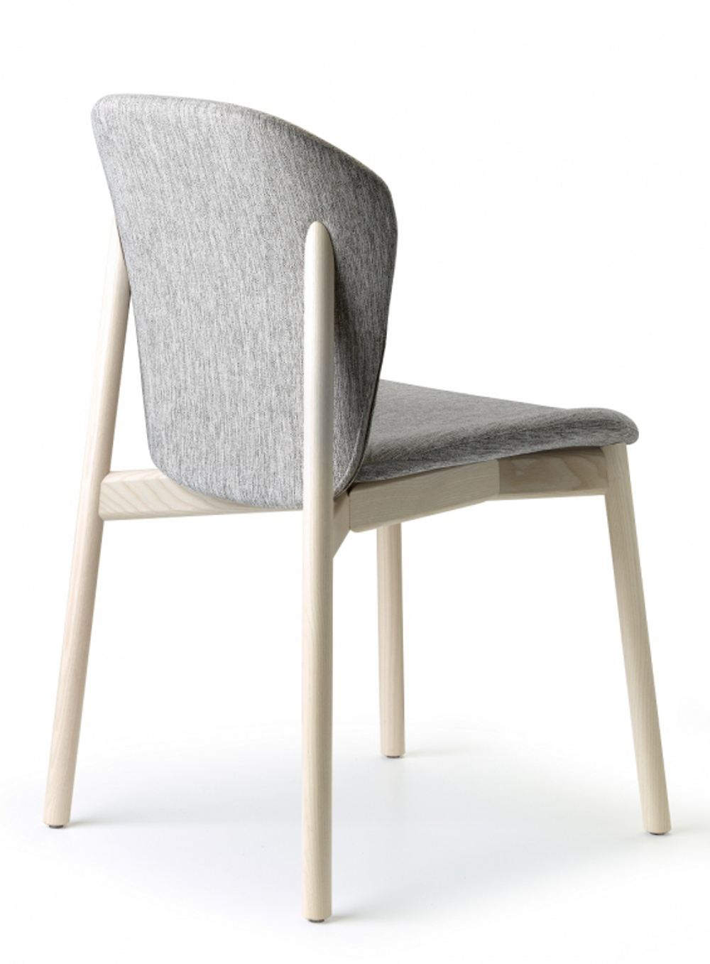 Стул деревянный с обивкой Scab Design Natural Finn, белый ясень, светло-серый
