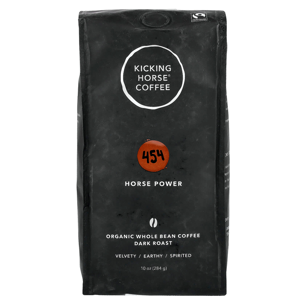 Kicking Horse, 454 Horse Power, органический кофе в зернах, темная обжарка, 284 г (10 унций)
