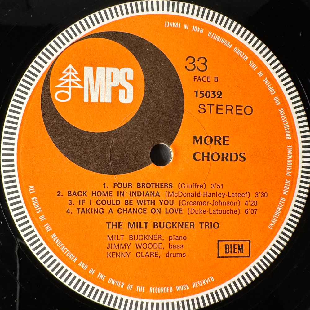 Milt Buckner ‎– More Chords (Франция)
