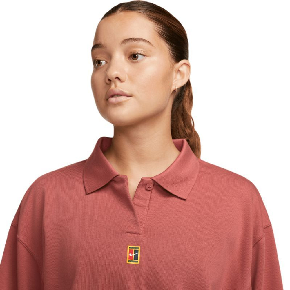 Женская Кофта теннисная Nike Court Dri-Fit Heritage Tennis Polo - Коричневый