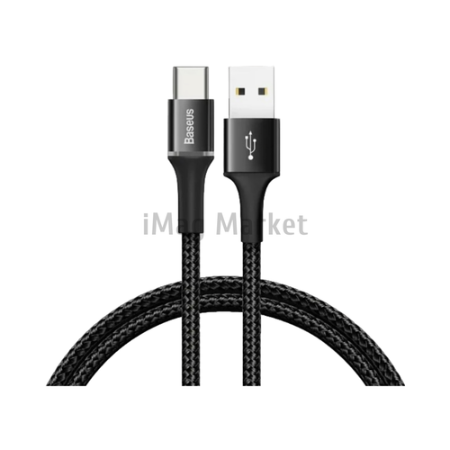 Зарядный кабель Baseus, USB-A - Type-C, 3A, 15W, 30 см, черный