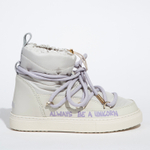 Высокие кеды INUIKII 75102-232 Puffer Print White Purple на меху