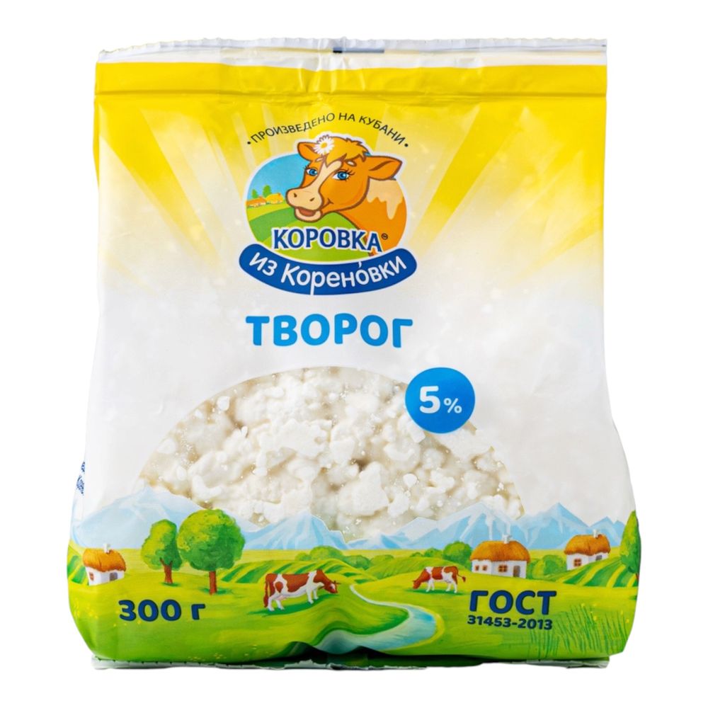 Творог 5%, пакет, 300г, г/я  КМ