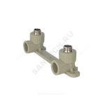 Планка монтажная PP-R серая Дн 25х1/2" НР под смеситель с водорозетками VALFEX 10124220Г