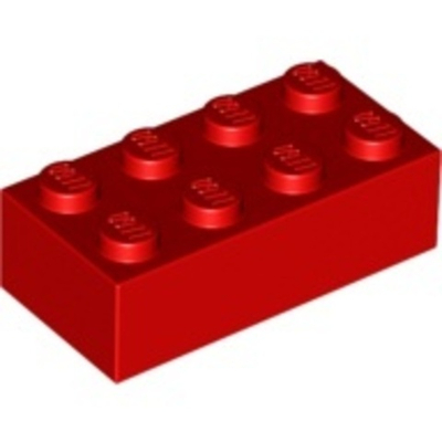 Lego 50шт Кирпич 2х4 (красный) 3001 / 300121