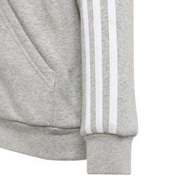 Кофта для мальчика теннисная Adidas Kids 3 Stripes Full-Zip Hoodie - серый