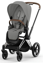 Коляска 3 в 1 Cybex Priam IV Chrome Brown complete и автокресло Aton S2 i-Size Lava Grey Mirage Grey