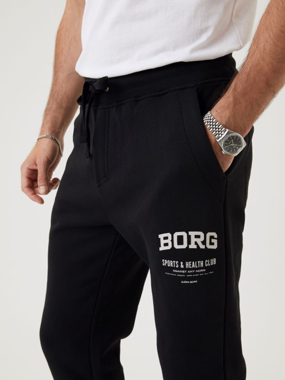 Мужские теннисные штаны Björn Borg Sthlm Tapered Pants - черный