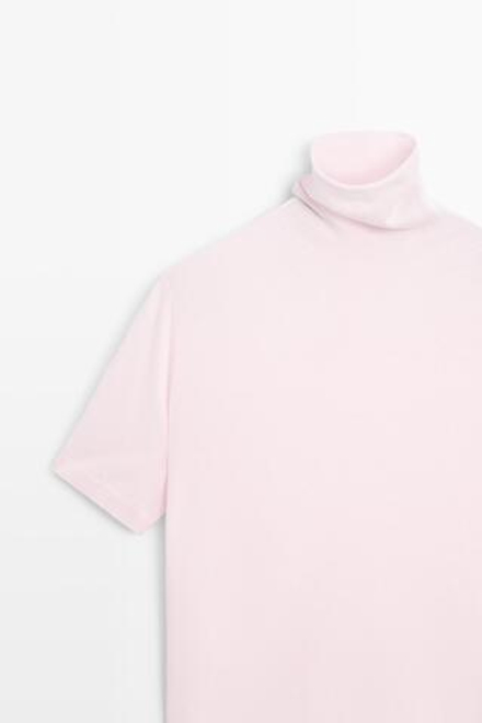 Massimo Dutti Шерстяной джемпер с высоким воротником, цвет розового дерева