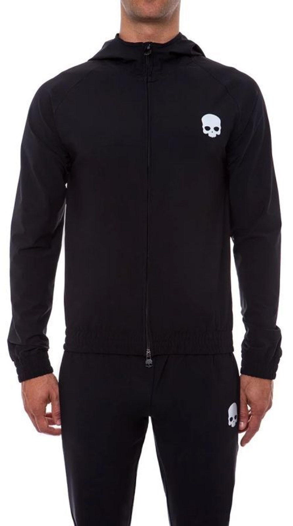 Мужская теннисная кофта Hydrogen Tech FZ Sweatshirt Skull Man - black