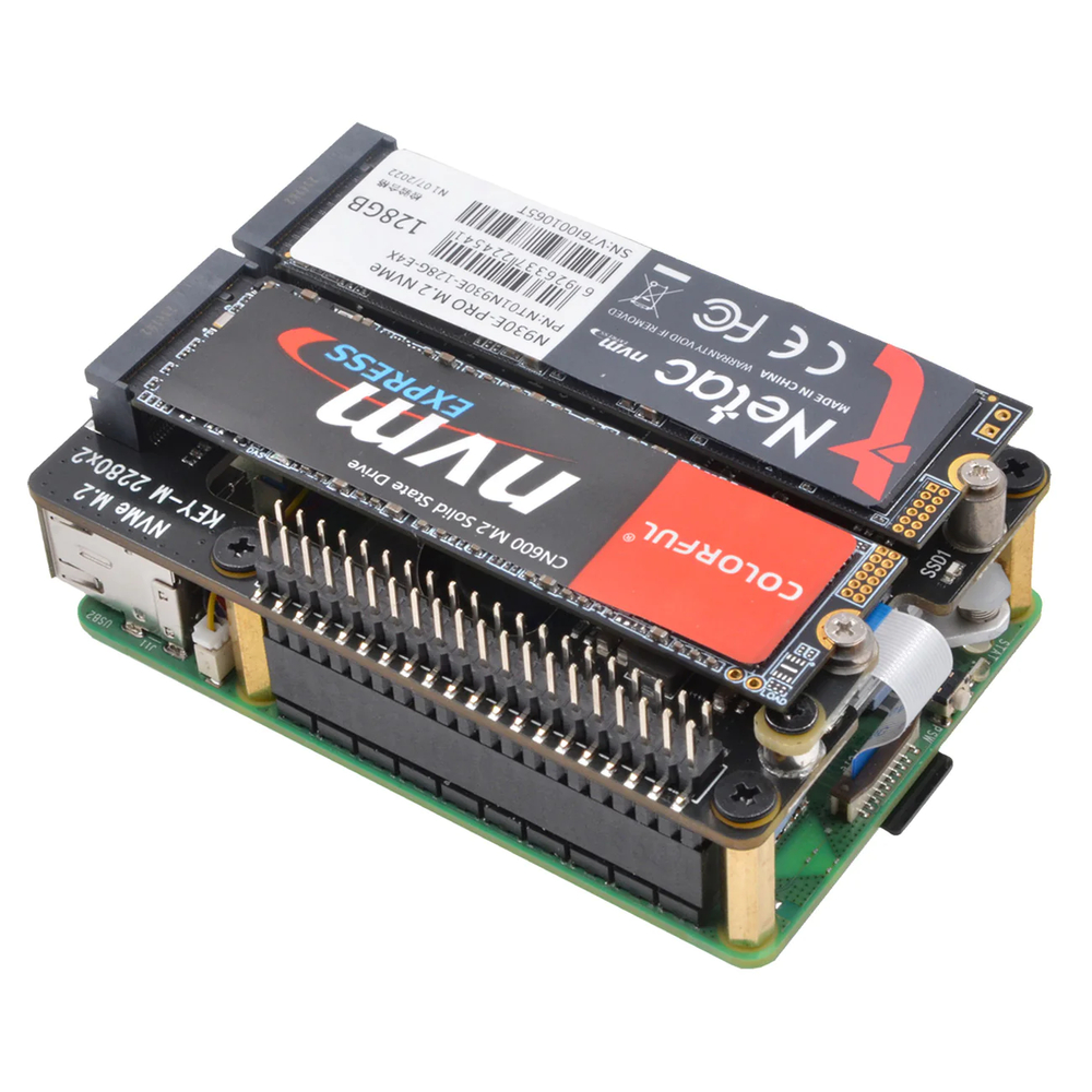Плата расширения x1004 для Raspberry pi 5 c Pcie на 2*M.2 nvme SSD