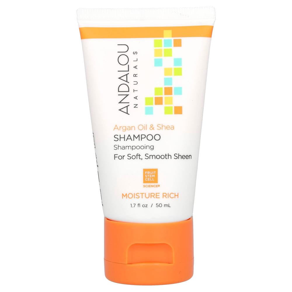 Andalou Naturals, шампунь, аргановое масло и ши, 50 мл (1,7 жидк. унции)