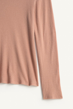ZARA ФУТБОЛКА СВОБОДНОГО КРОЯ ИЗ ЛИОЦЕЛЛА И ШЕРСТИ, БЛЕДНО-РОЗОВЫЙ