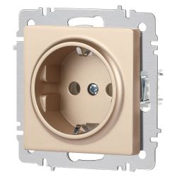 Розетка Intro Accent 6-202-04 2P+E Schuko 16А-250В IP20 СУ AL/CU шампань | Intro