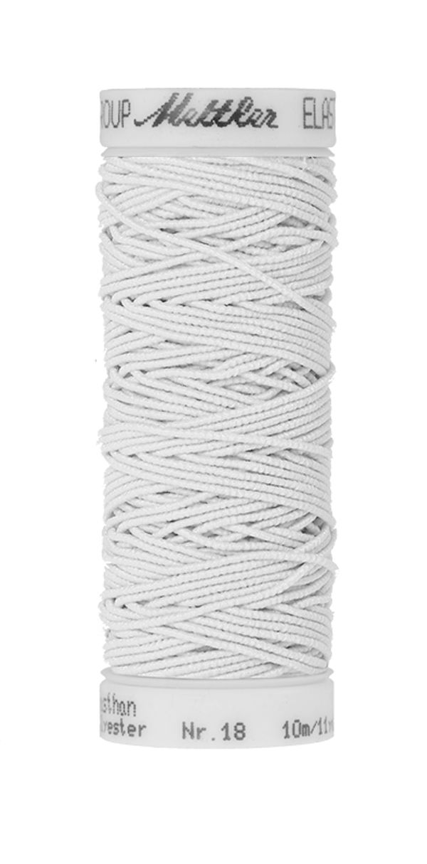 Нитки эластичные (резинка) Mettler Elastic 18 (10 м), 5 кат. | цв. 2000 белый
