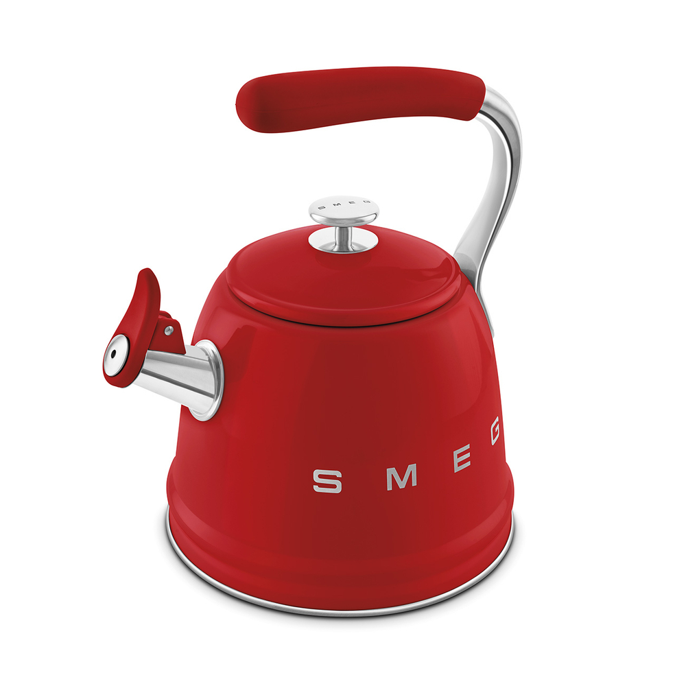 Чайник со свистком 2.3л Smeg красный