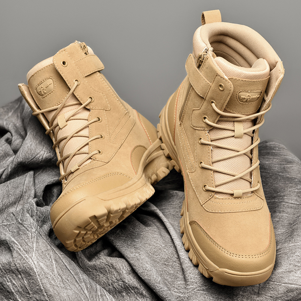 CHENGSHILUOTUO Combat Boots Men"s Sand Black Army Green