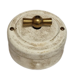 Переключатель ретро поворотный "Белый прованс" , сталь. PETRUCCI 306PRO / 1 Группа света, проходной