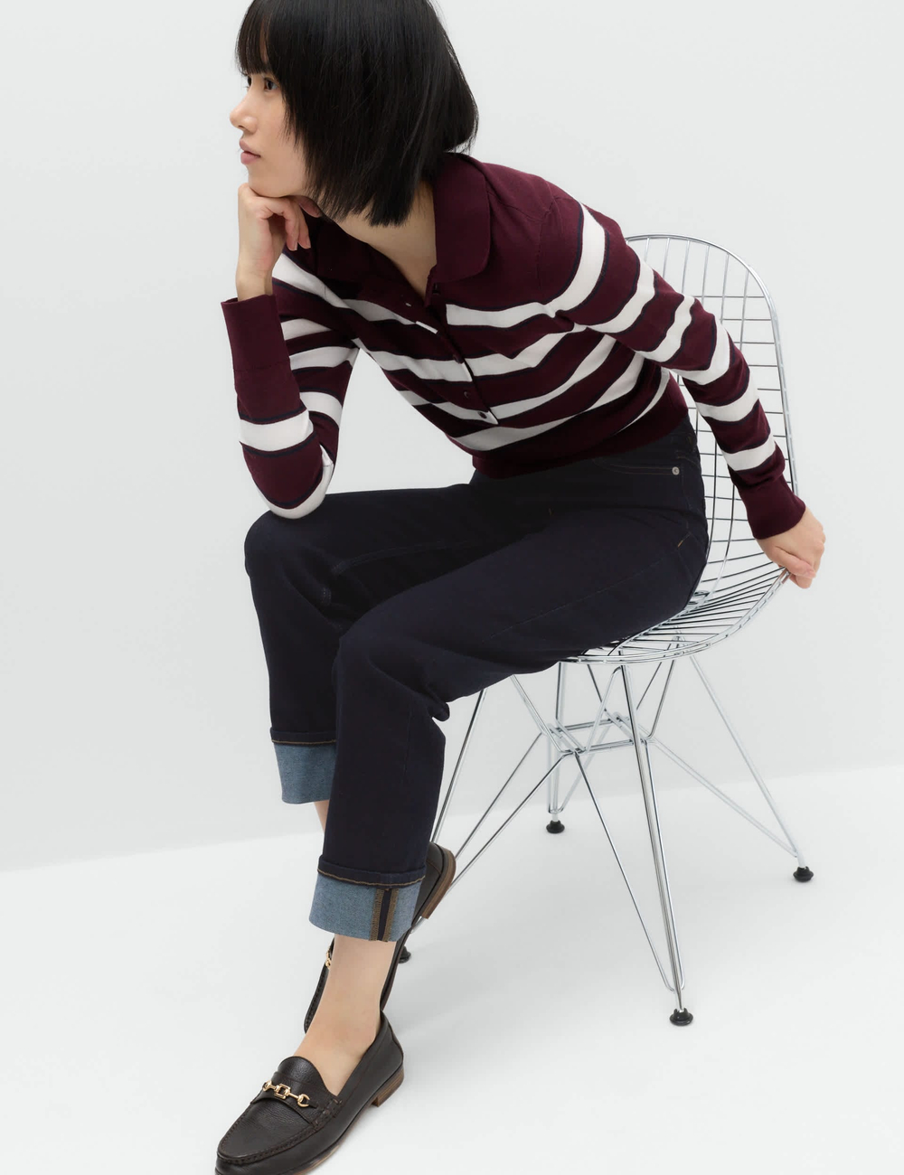 Джинсы Harper с высокой талией и облегающим силуэтом «сигарета» - Marks & Spencer