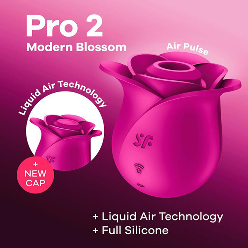 Ярко-розовый вакуум-волновой стимулятор Satisfyer Pro 2 Modern Blossom 4065861