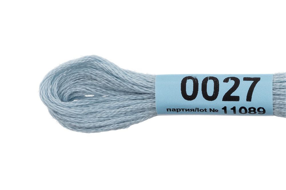 Мулине Gamma 100% хлопок, цв.0027 св.голубой, 24 мотка по 8 метров