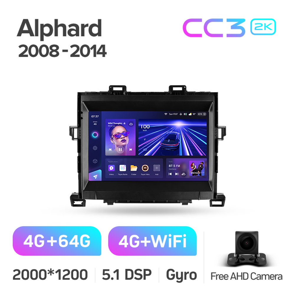 Teyes CC3 2K 9"для Toyota Alphard 2008-2014