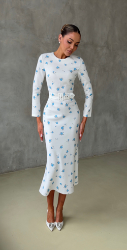 Платье Lina flower light blue