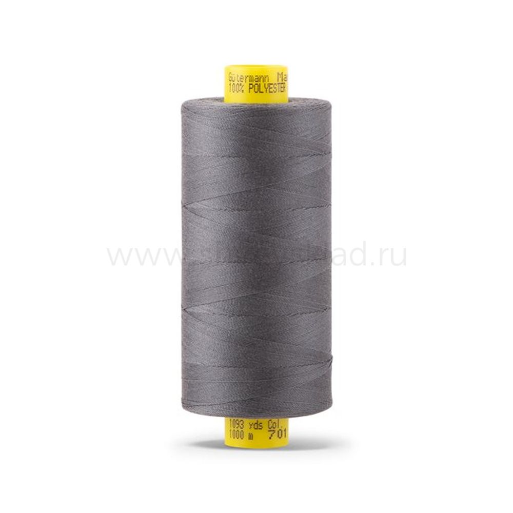 Нитка Gutermann Mara 150 (1000 метров), 1 кат., особо тонкая | 701 стальной серый