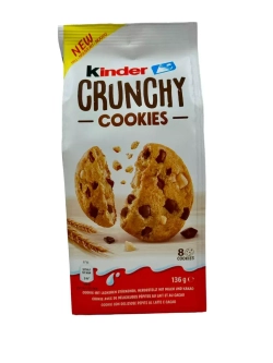 Печенье Kinder Crunchy с кусочками молочного шоколада,136гр.