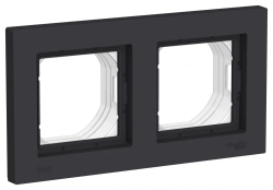 ATLASDESIGN AQUA 2-постовая РАМКА, IP44, КАРБОН