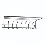 Вешалка настенная с полкой "Комфорт 9" 9 крючков цв. Черный