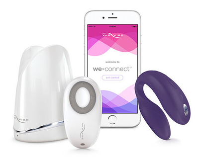 Вибромассажер для пар We-Vibe-Sync на радиоуправлении (10 режимов, фиолетовый) (Цвет: фиолетовый)