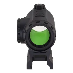 Коллиматор Gaut Tourmaline 1x25, закрытый, точка 3 МOA зелёная, Weaver - вид со стороны окуляра с зеленым просветлением