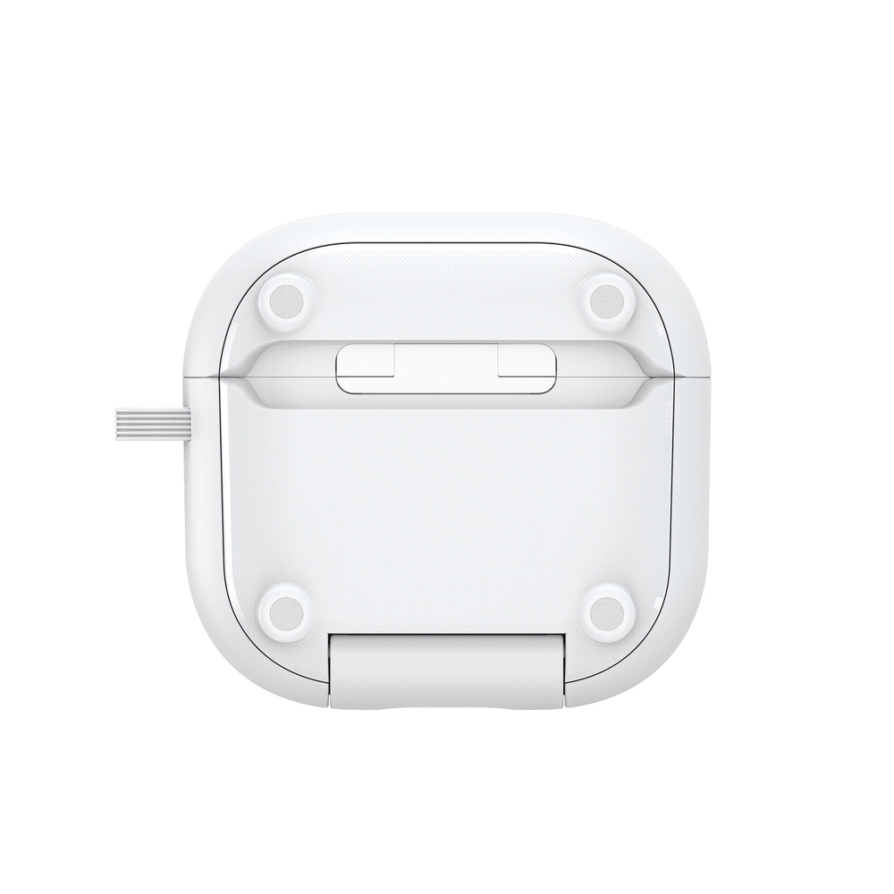 Чехол белого цвета с замком и подставкой для наушников AirPods 4, серия PECQ Series от Dux Ducis