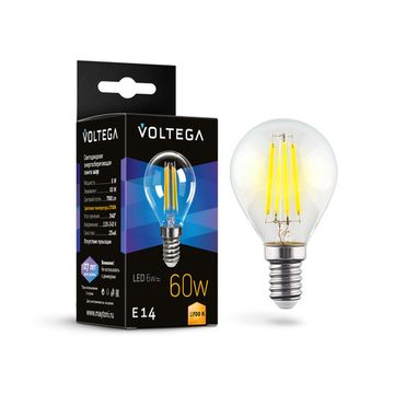 Светодиодная лампа Шар Crystal Globe 6W 2700K E14 (7212) VG10-G1E14-2.7K-6W-F Voltega