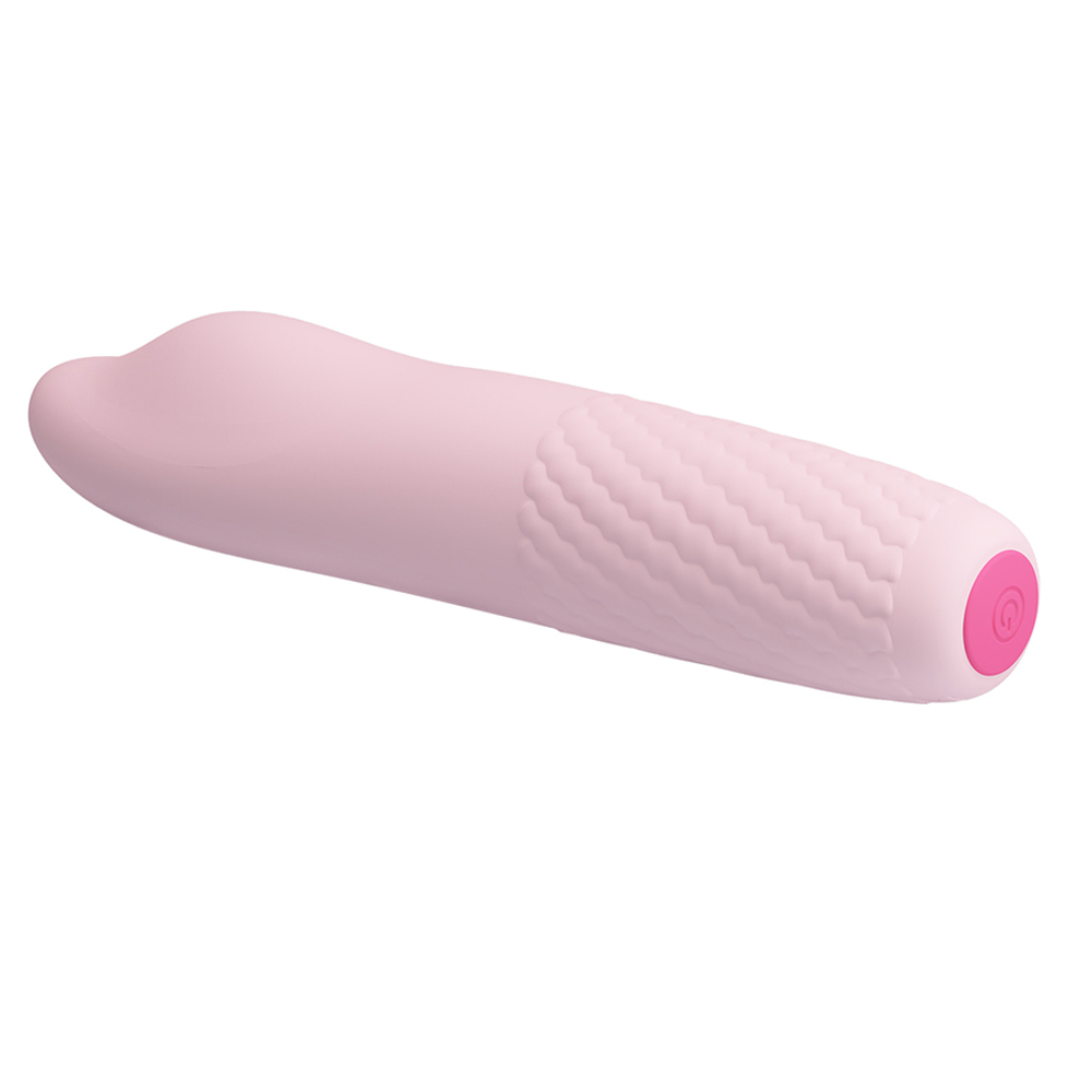 Нежно-розовый вибратор-ротатор 16см Pretty Love Classic Silicone Rechargeable Rotating Vibrator Burke BI-014584X-1