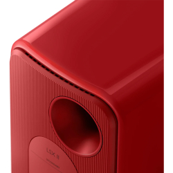 KEF LSX II Lava Red активная беспроводная полочная акустика (Пара) + S1 Floor Stand напольные стойки (Пара)