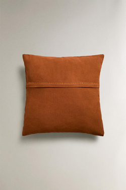 ZARA HOME ЧЕХОЛ ДЛЯ ДЕКОРАТИВНОЙ ПОДУШКИ ИЗ СМЕСОВОГО ЛЬНА, ТЕРРАКОТОВЫЙ