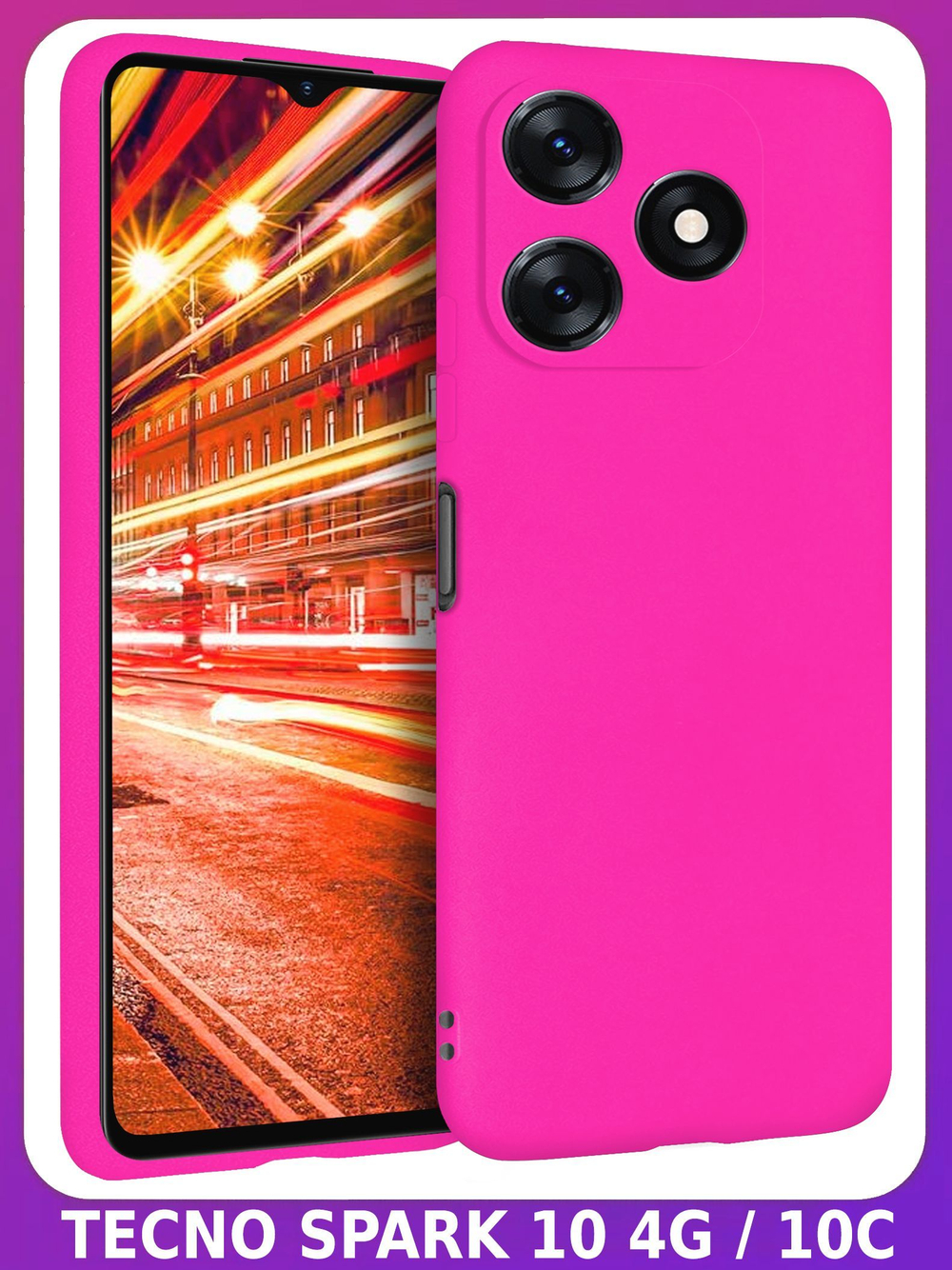 Мягкий Soft Touch чехол из силикона для TECNO SPARK 10C / 10 (не PRO!) с бархатной подкладкой