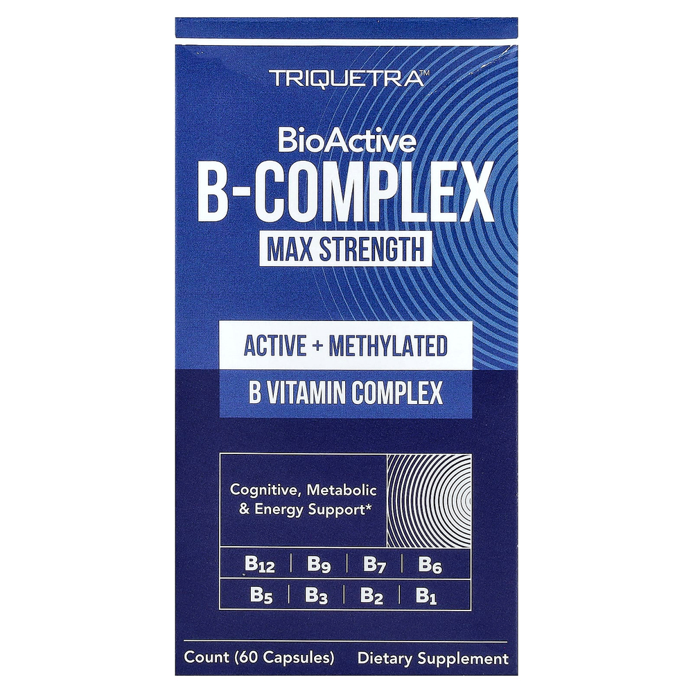 Triquetra Health, BioActive, комплекс витаминов группы B, максимальная сила действия, 60 капсул