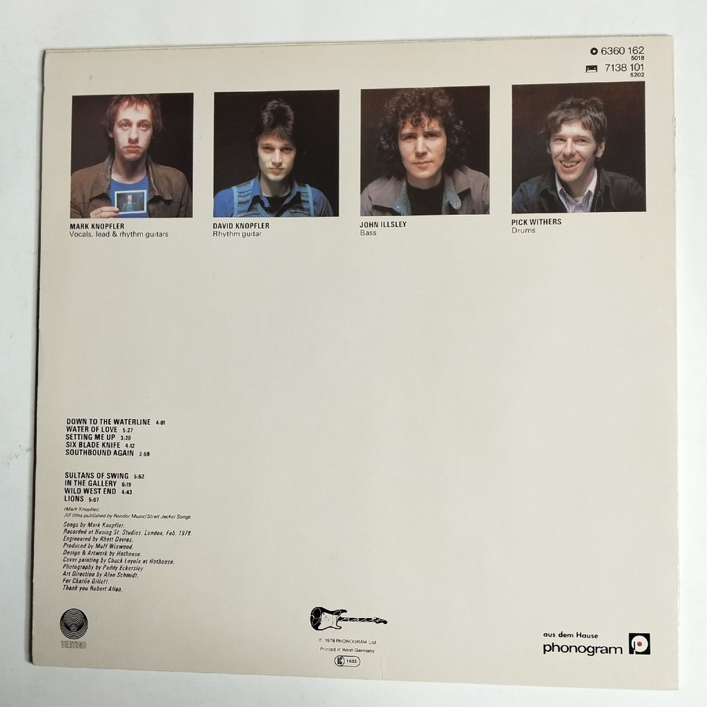 Винтажная виниловая пластинка LP Dire Straits (Germany 1978) Sultans Of Swing