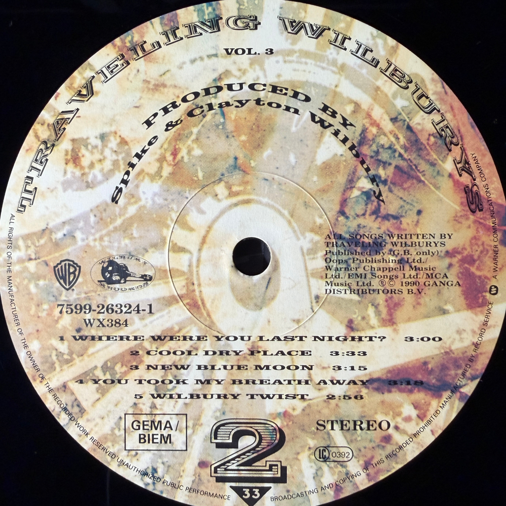 Traveling Wilburys - Vol. 3 (Германия 1990г.)
