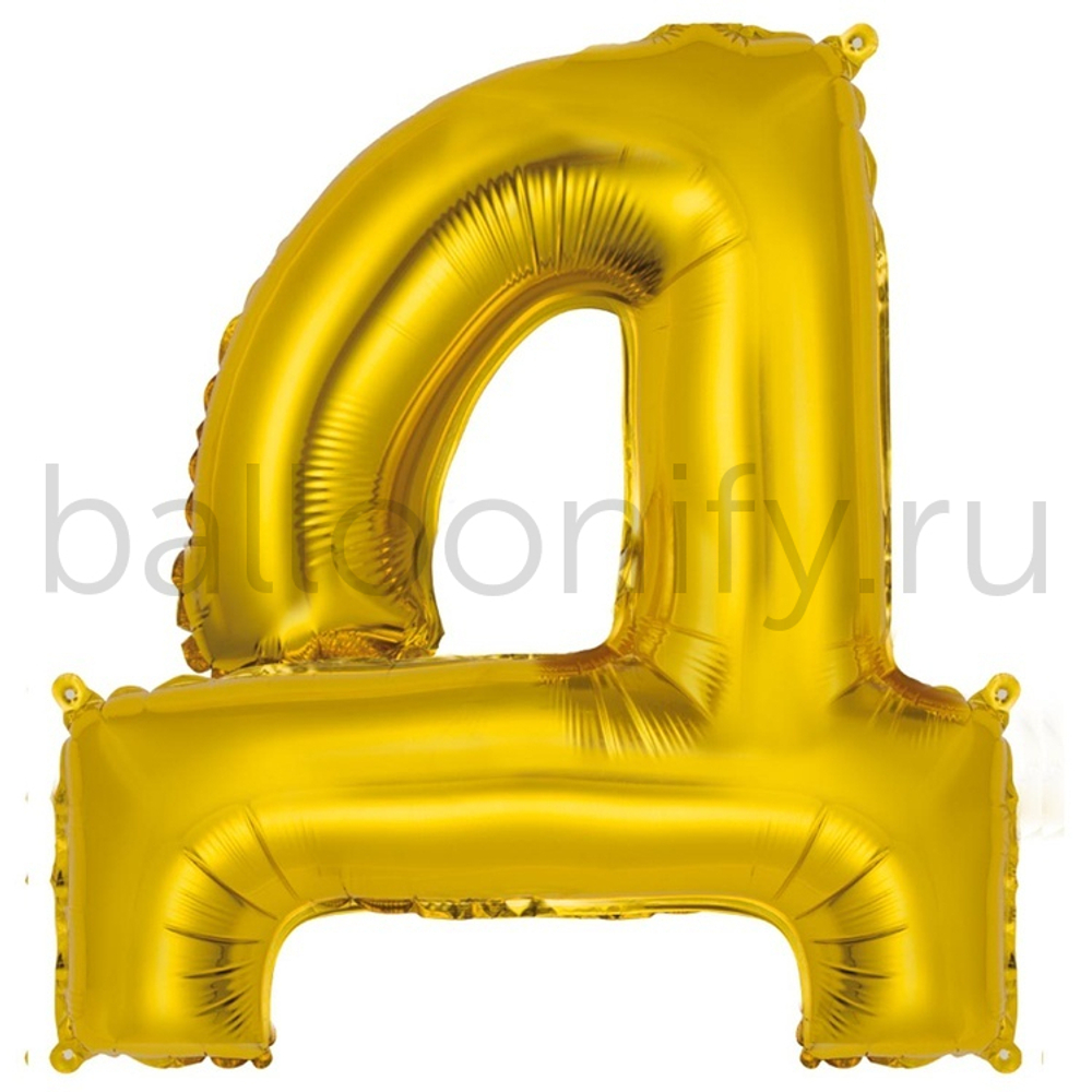 Фольгированная фигура, Буква Д 35 см Gold