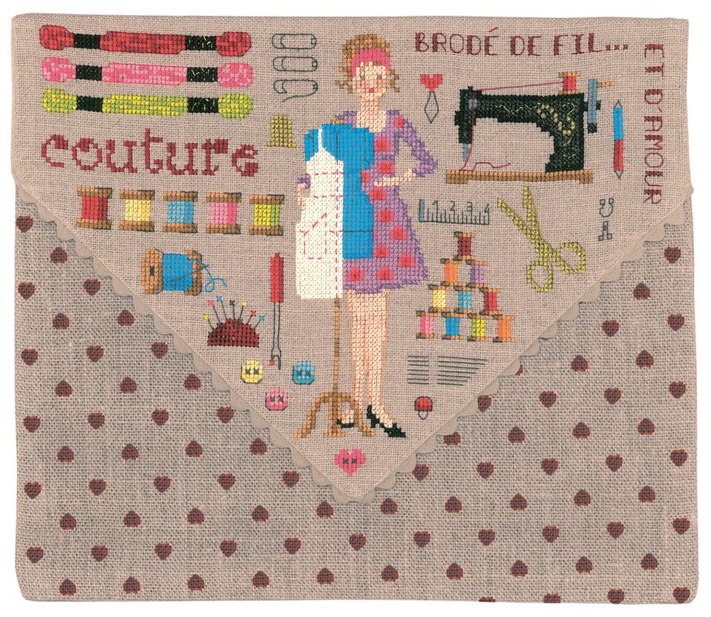 Набор для вышивания нитками Le Bonheur des Dames, конверта Couture (Кутюр), 26х22 см